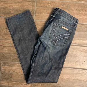 William Rast Sadie Straight Leg Jeans Low Rise Denim Distressed Pants - 25
